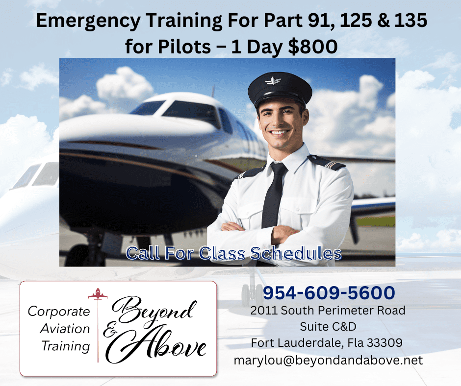Emergency Training For Part 91, 125 & 135 for Pilots – 1 Day